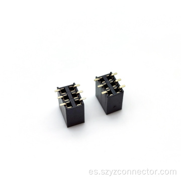 Conector de encabezado femenino de 2.54 mm Dual fila SMT
